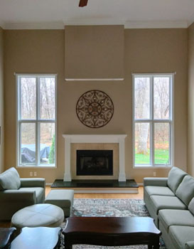 Residential Living Room Vaulted Trim Line Paint