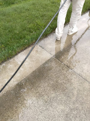 Professional exterior siding pressure wash treatment