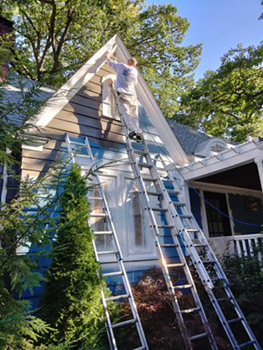 Residential exterior painting side entrance panel